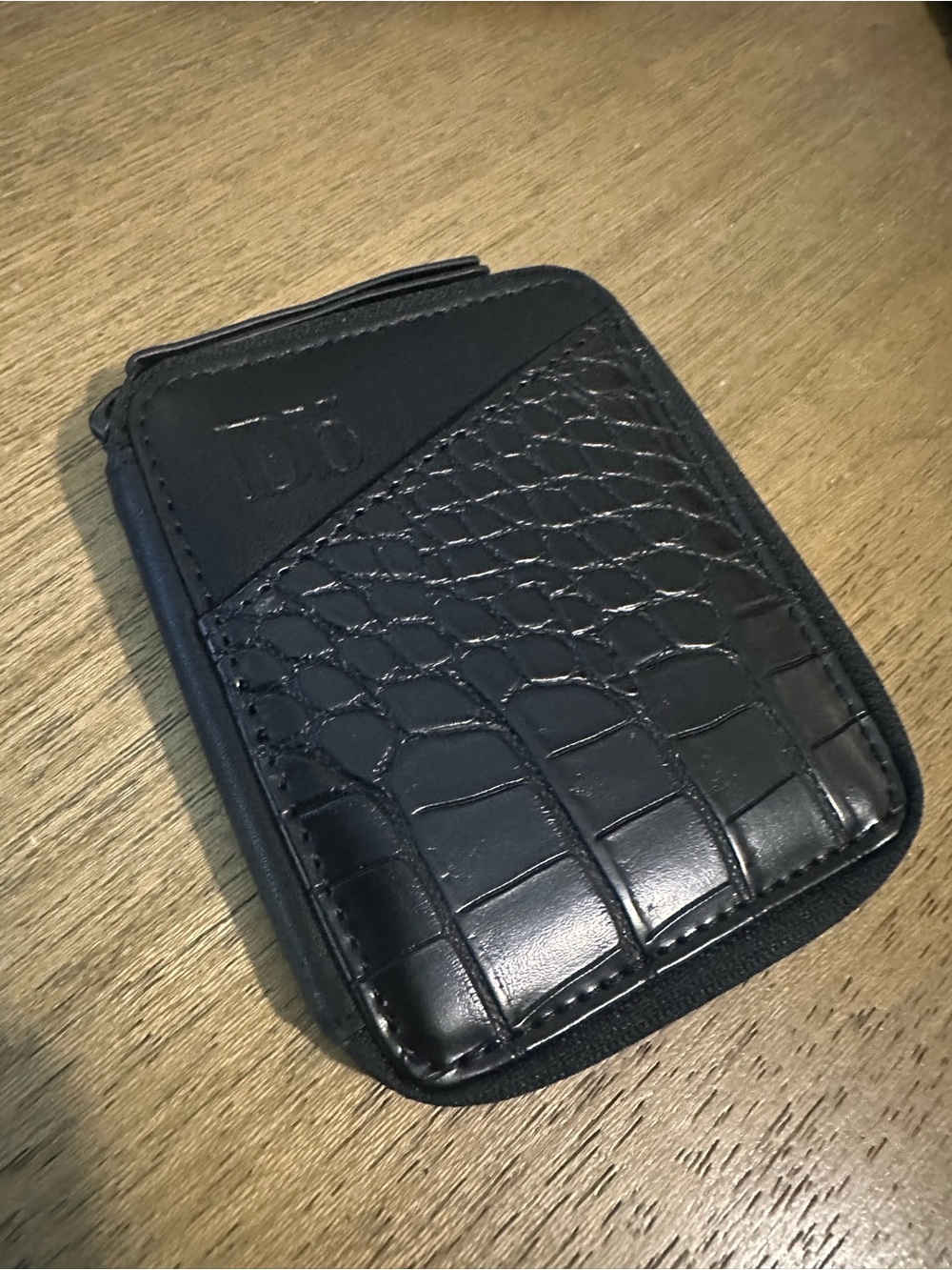 Db Journey Craig Anderson Black Croc-Embossed Zip Card Wallet - NWOT